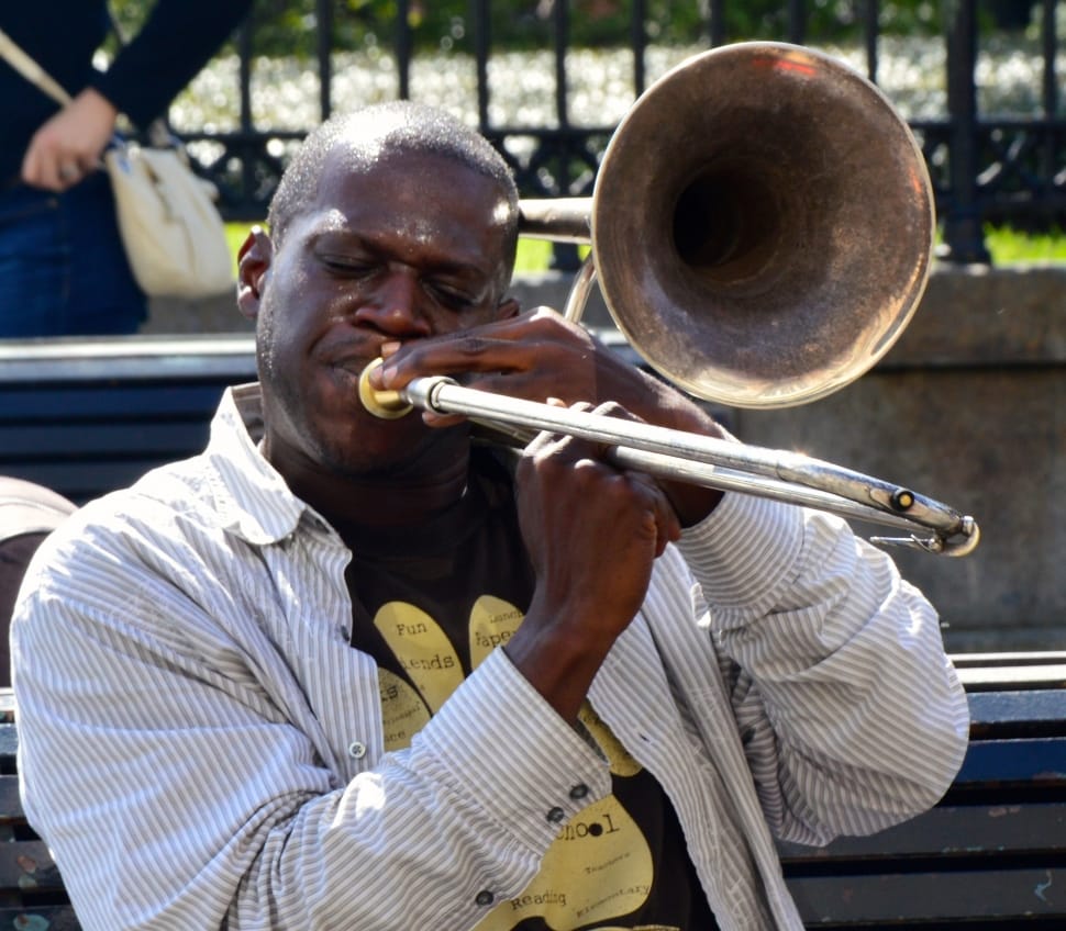 man playing wind instrument preview