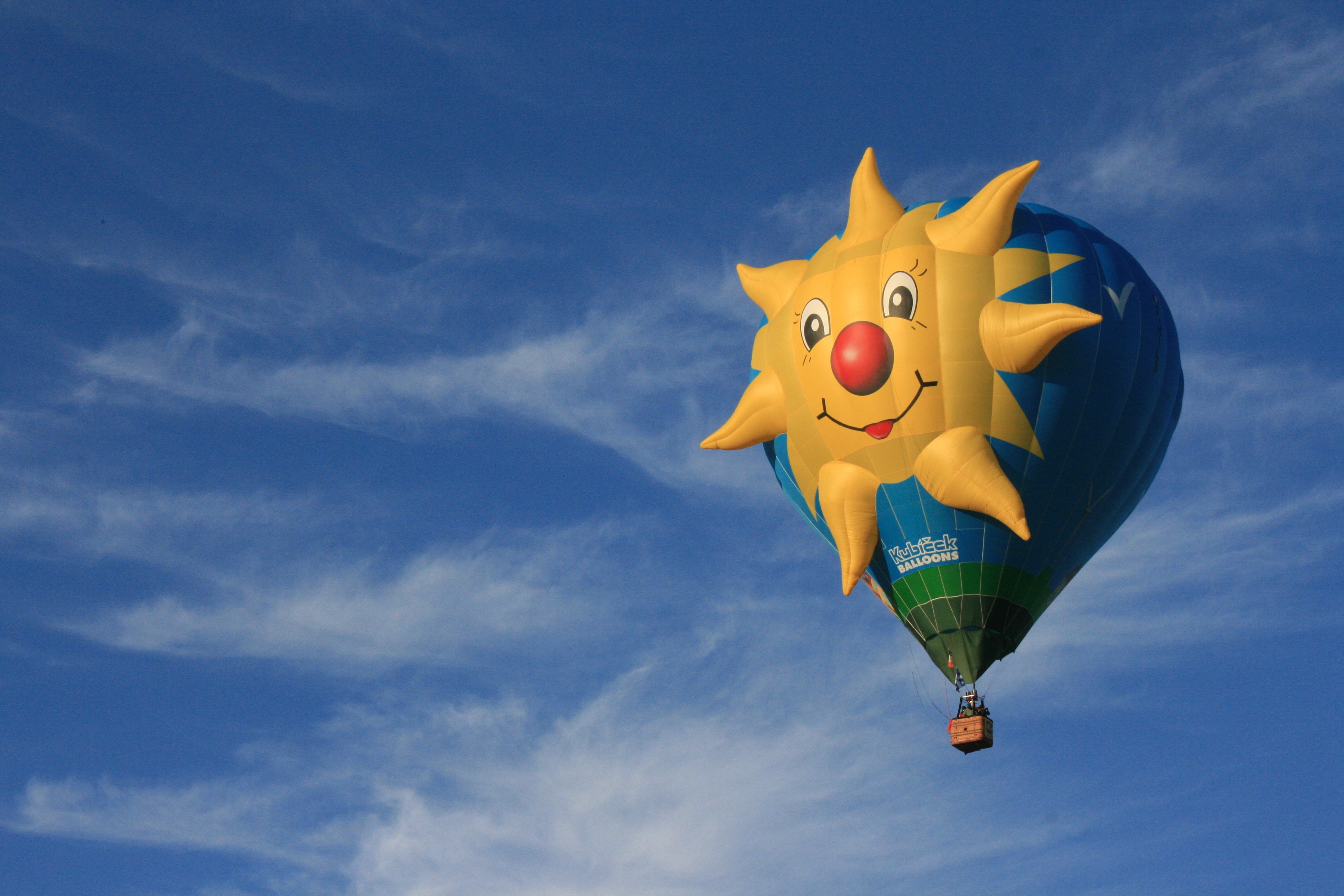 yellow blue and green sun print hot air balloon