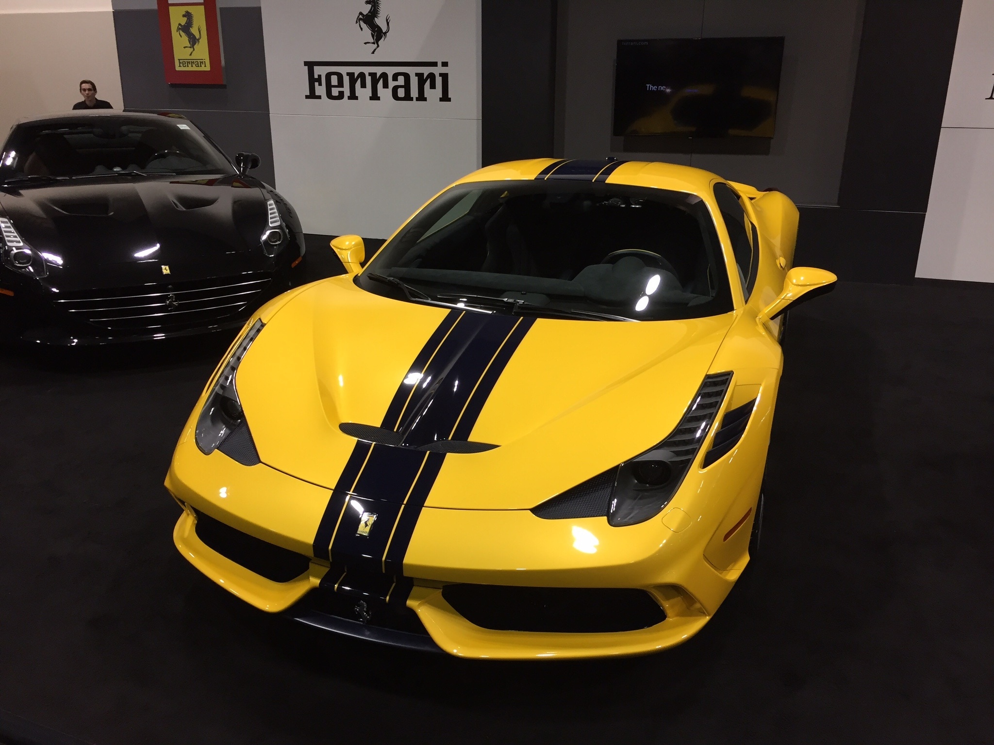 yellow and black ferrari 458