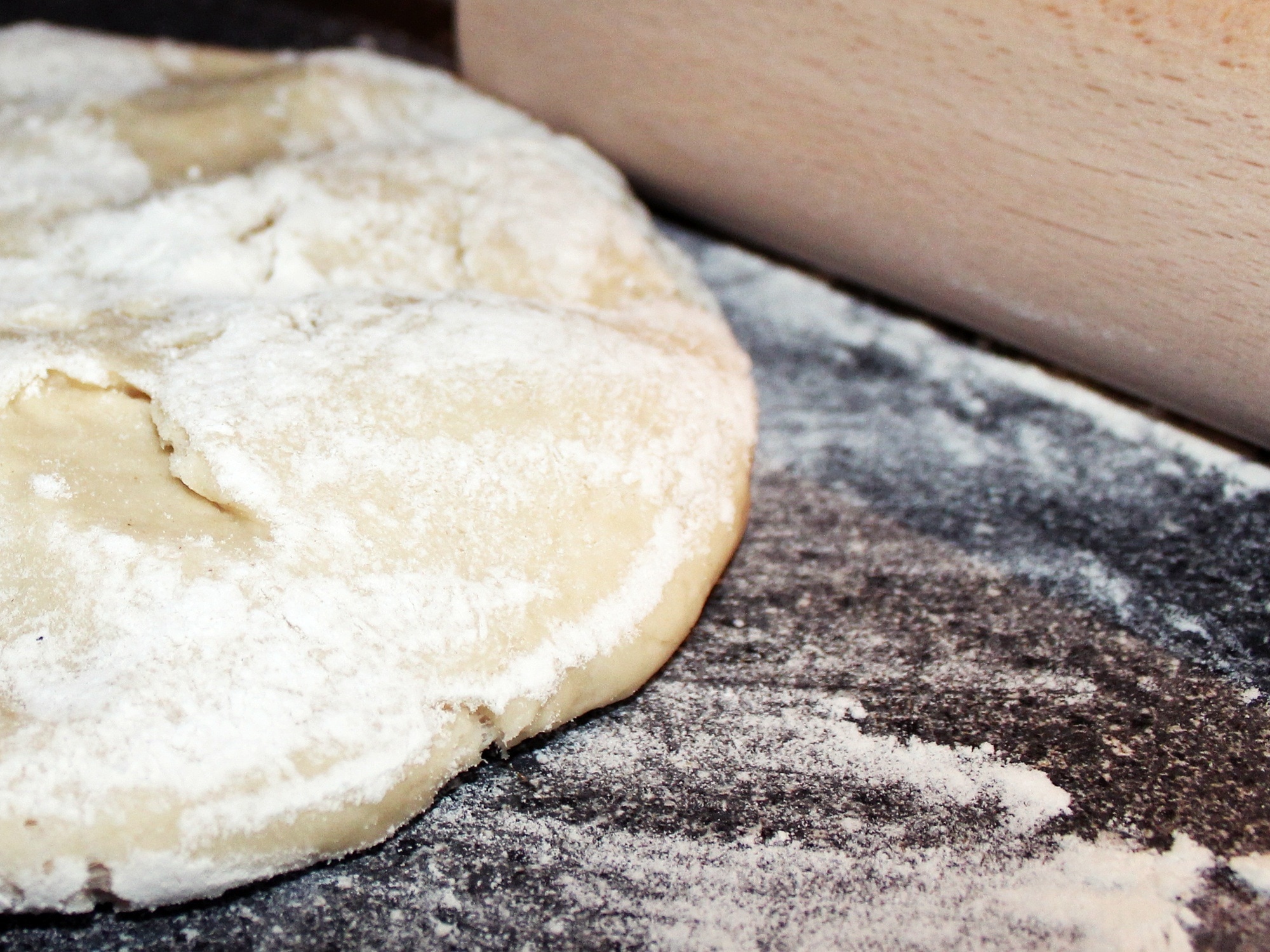 white and beige flour dough