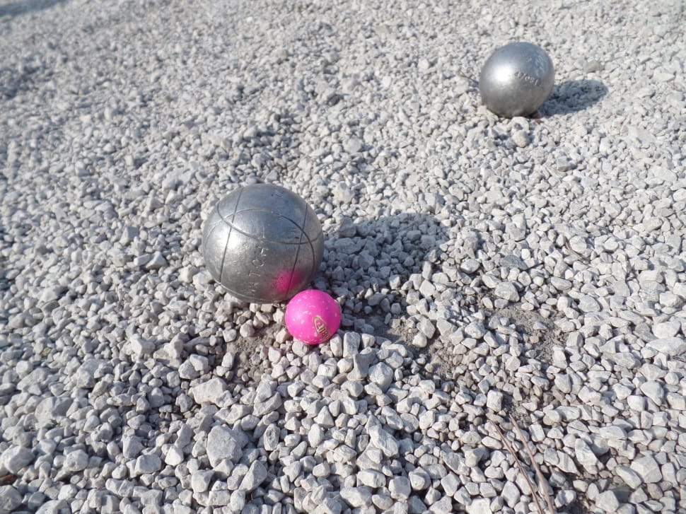 2 gray and  1 pink plastic ball preview