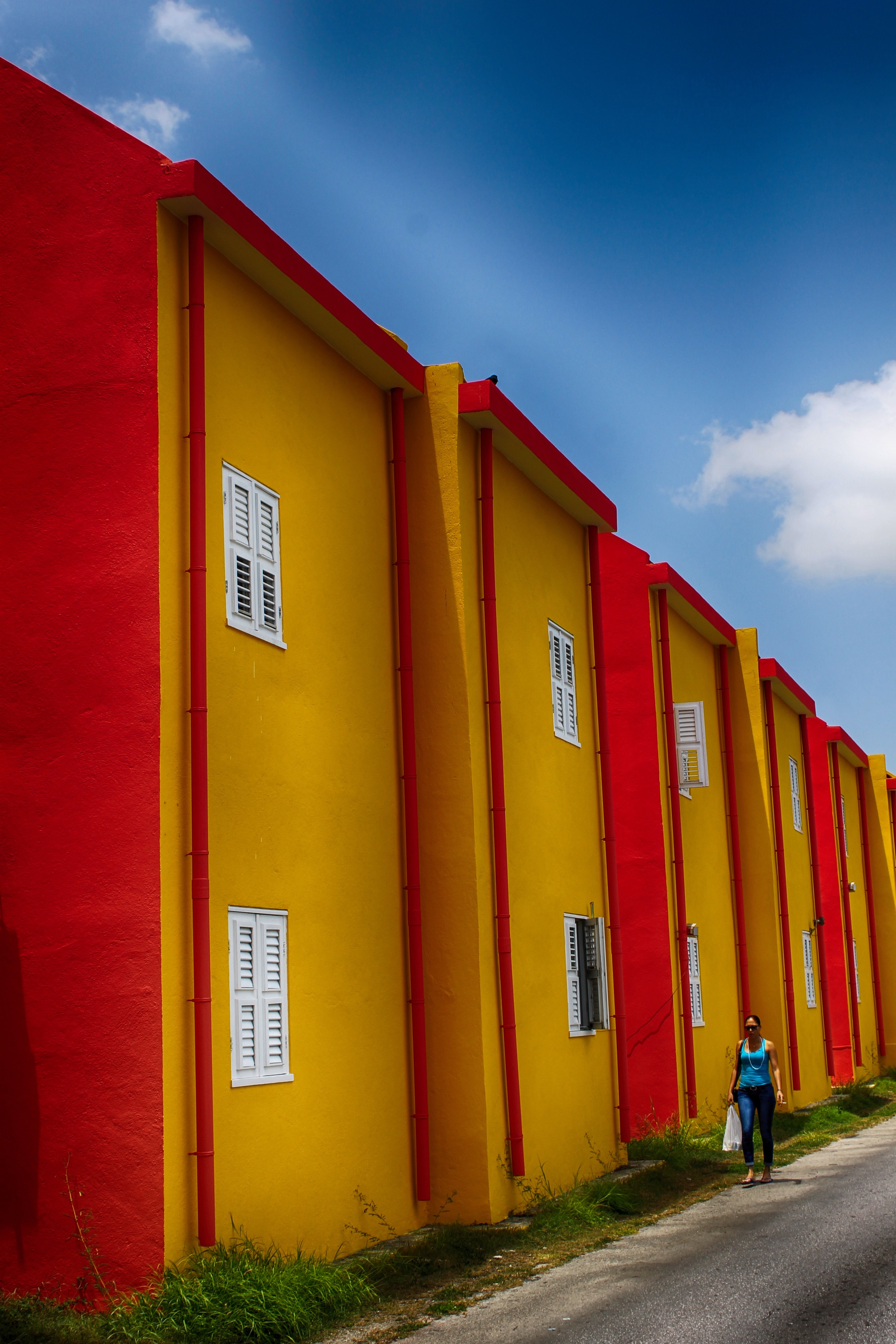 yellow and red painted building