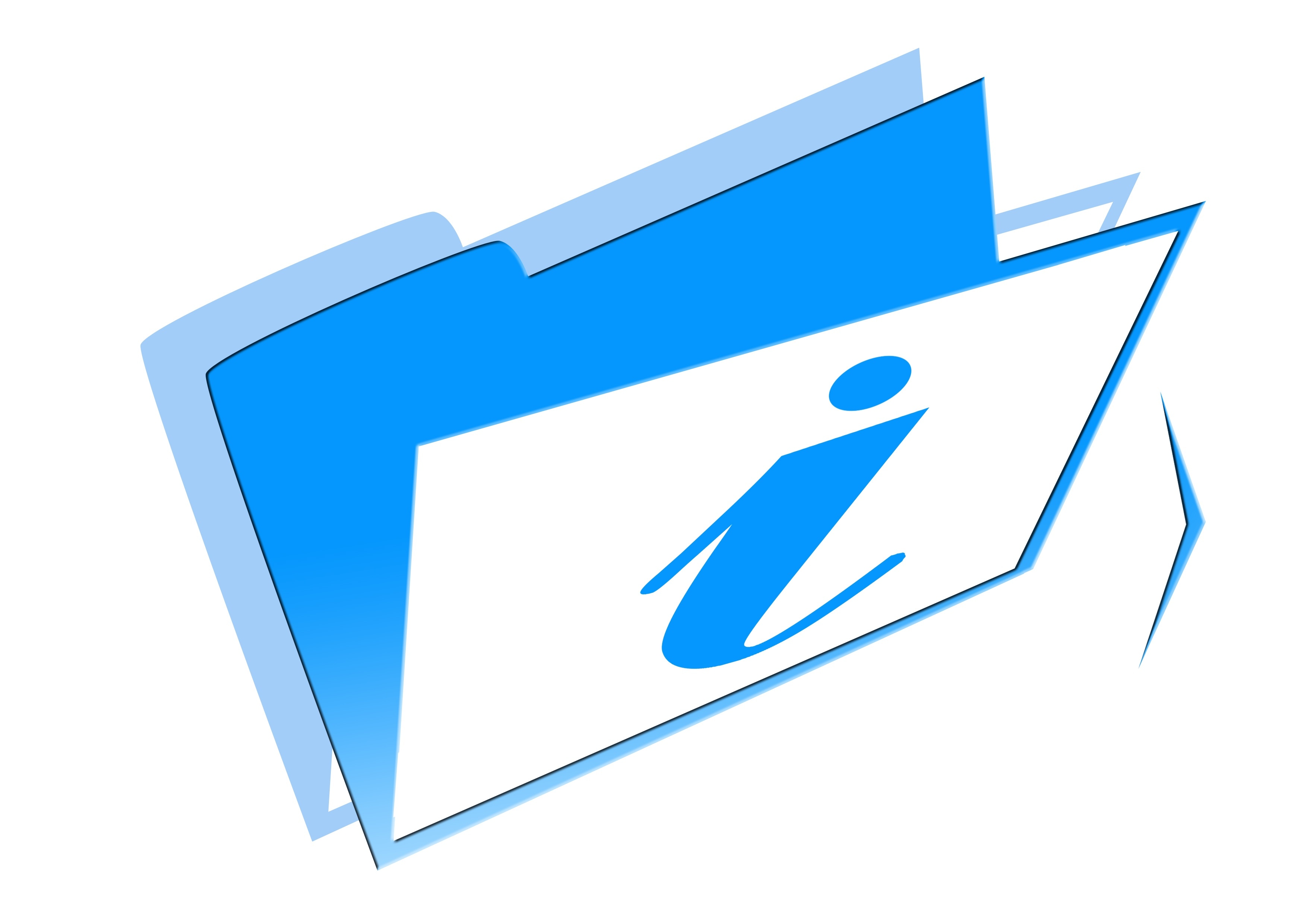 blue and white file folder illustration