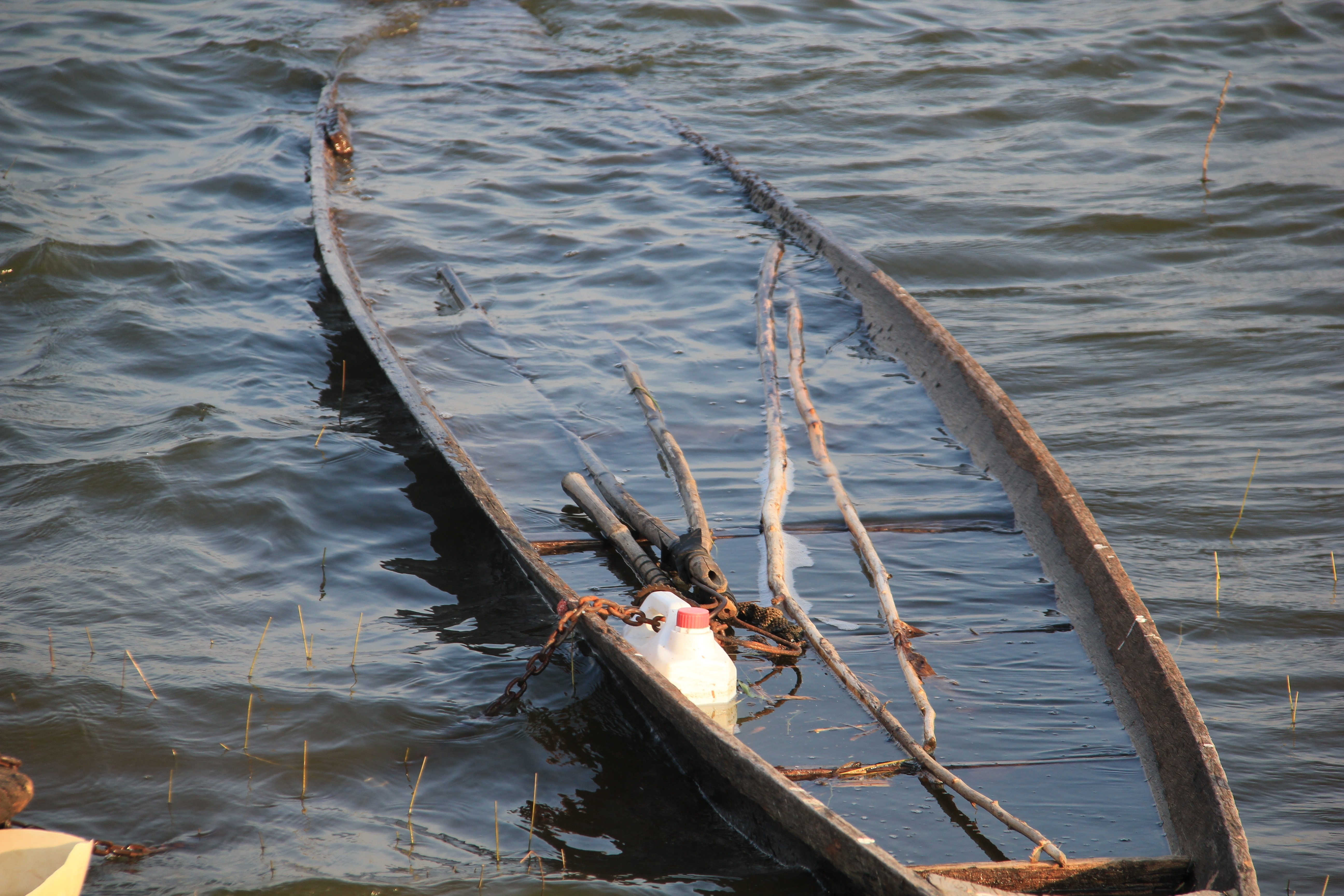 brown canoe