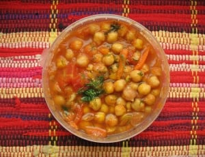 brown beans with soupe on clear glass bowl thumbnail