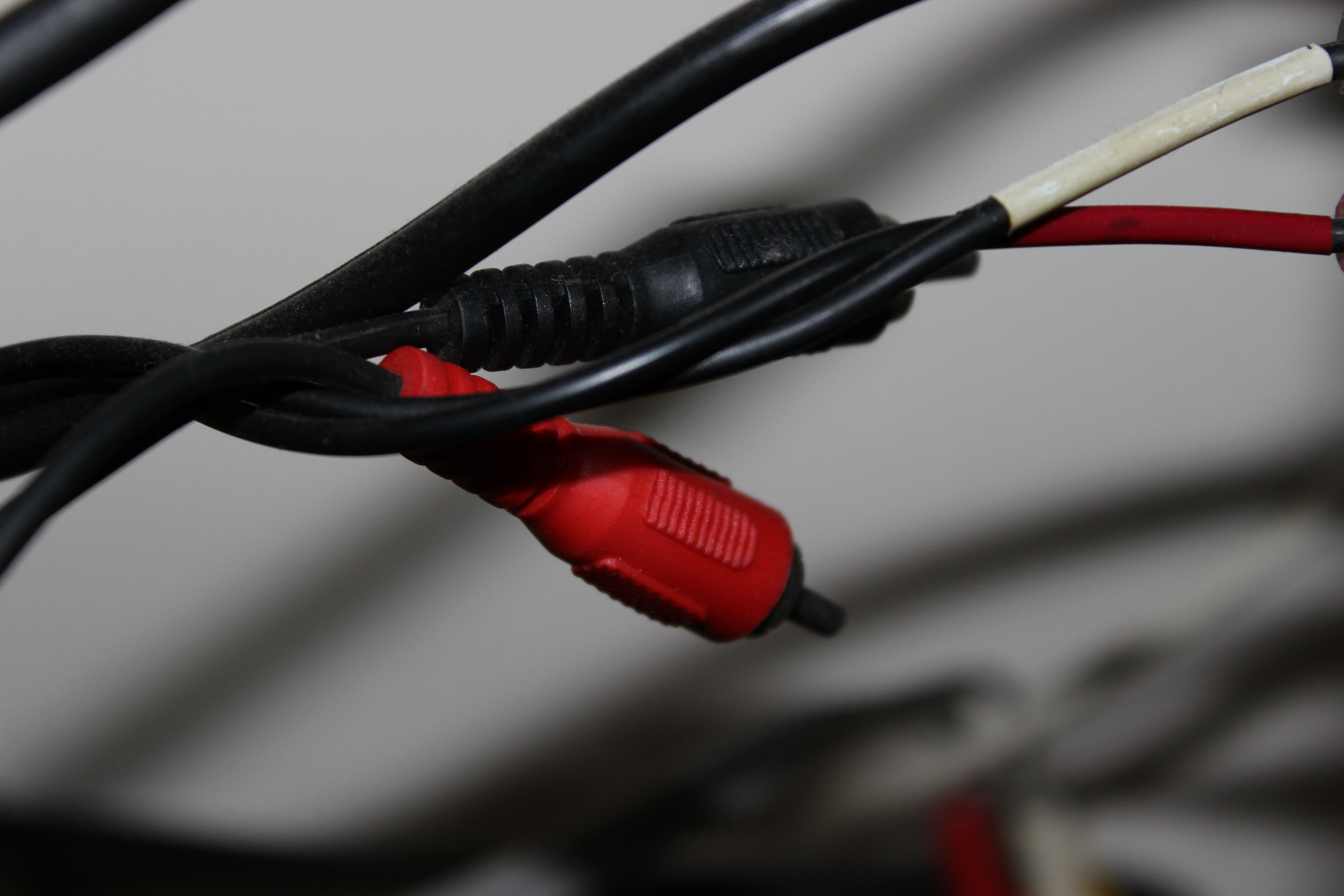 black and red aux cables