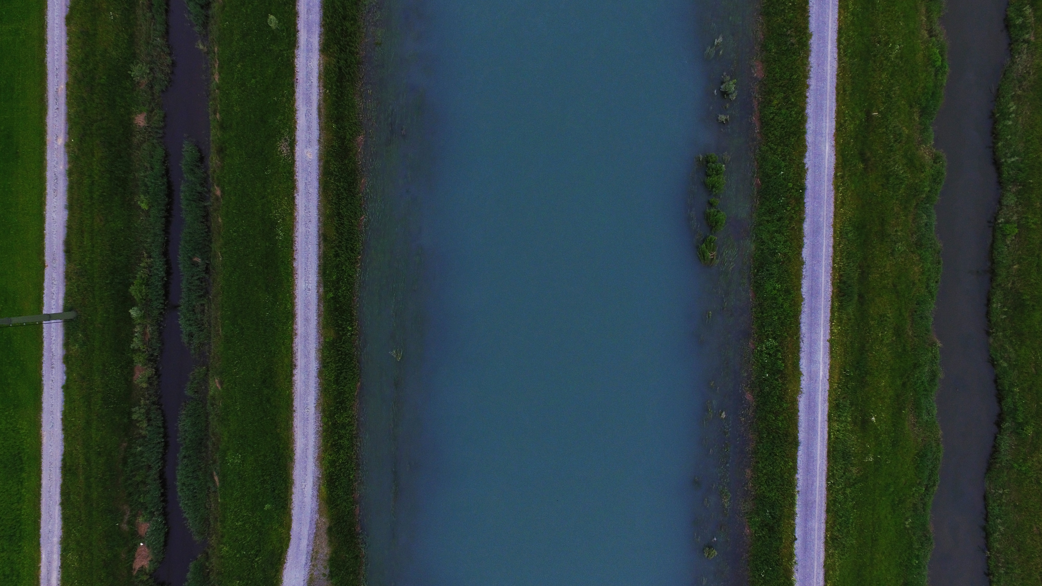 aerial view of calm body of water