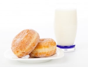 doughnut with glass of milk thumbnail