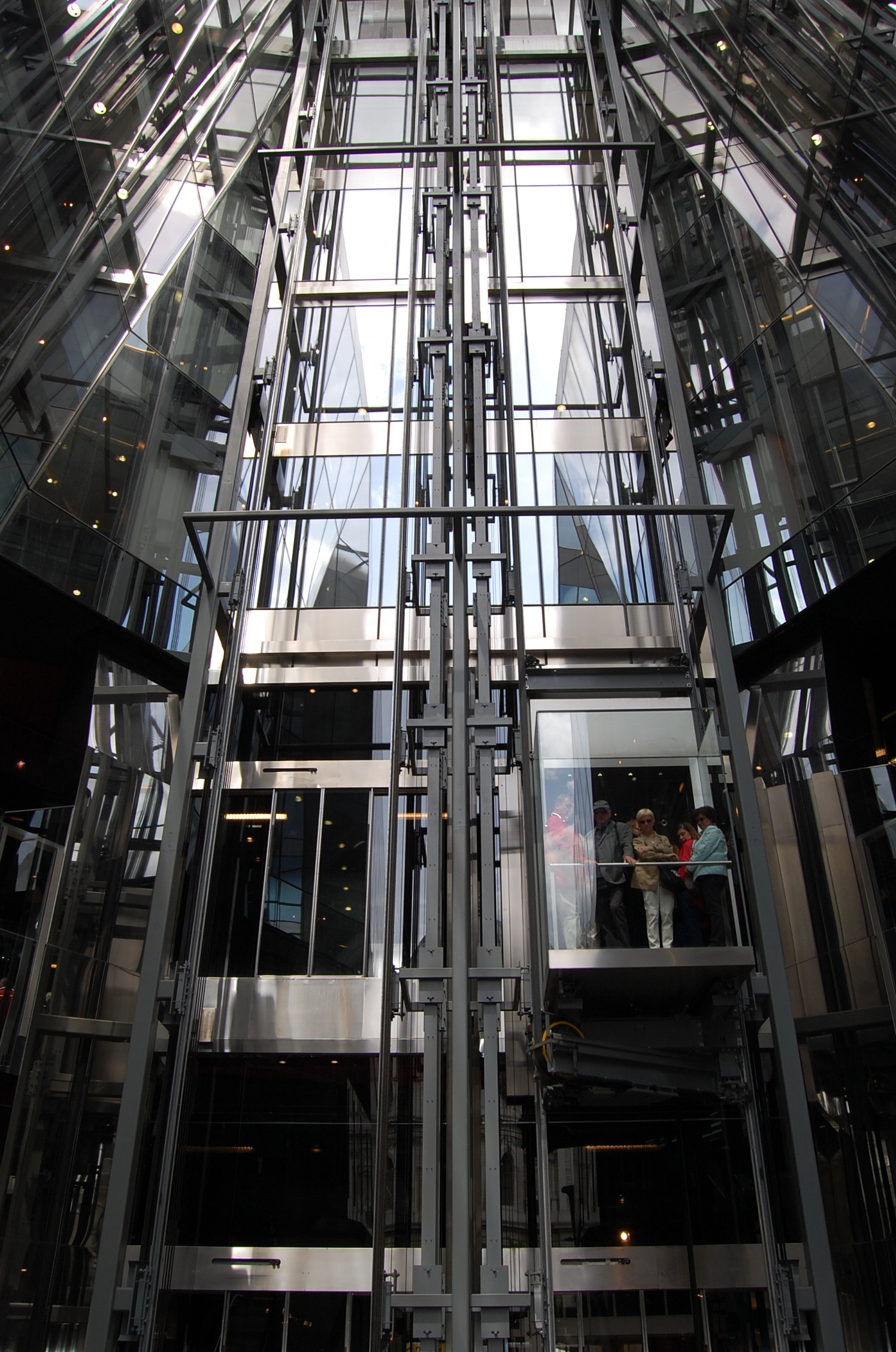 gray steel elevator