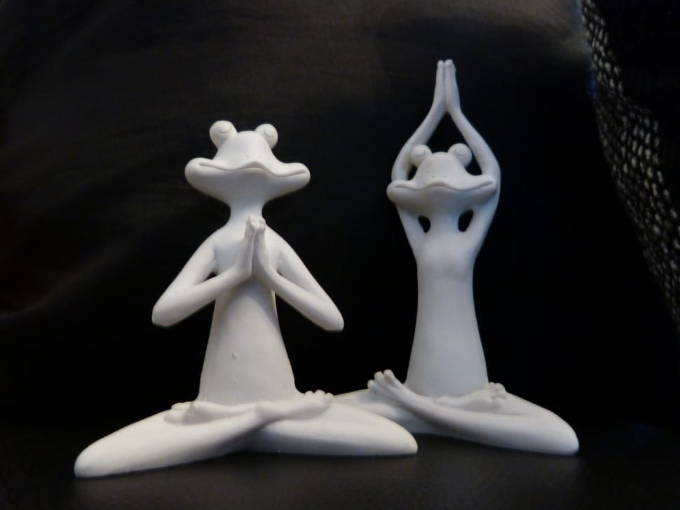two white ceramic frog table decor preview