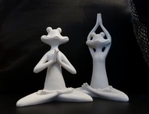 two white ceramic frog table decor thumbnail