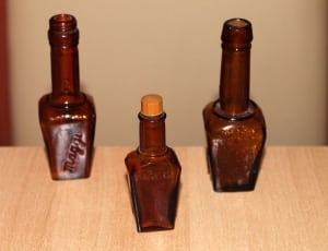 3 brown clear glass bottle thumbnail