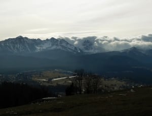 mountain range in aerial photography thumbnail