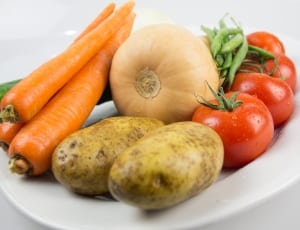 carrots, tomato, potato and onions thumbnail