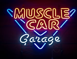 muscle car garage neon signage thumbnail
