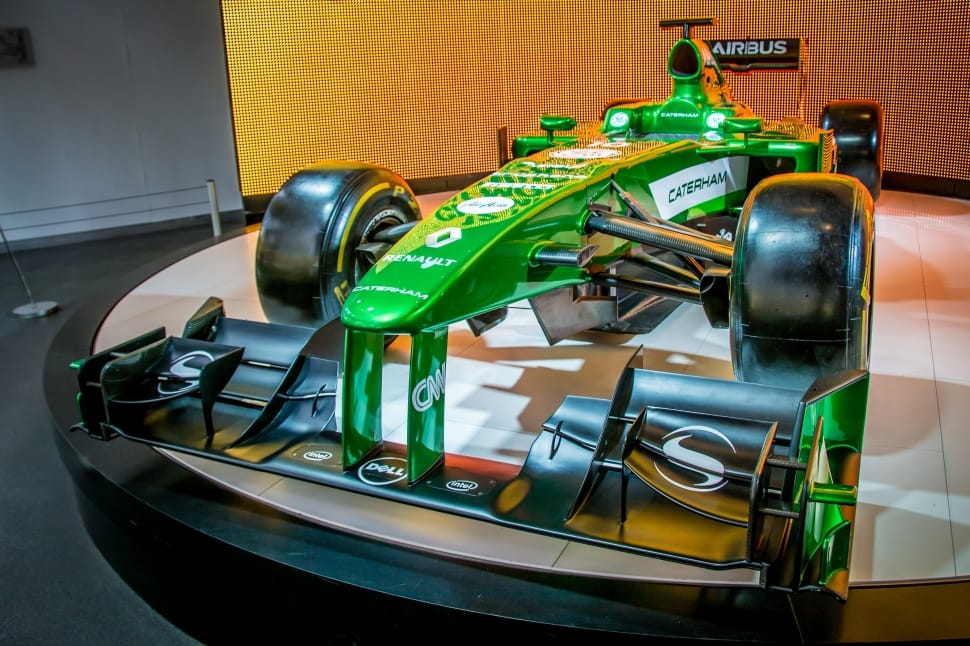 green airbus formula one car preview