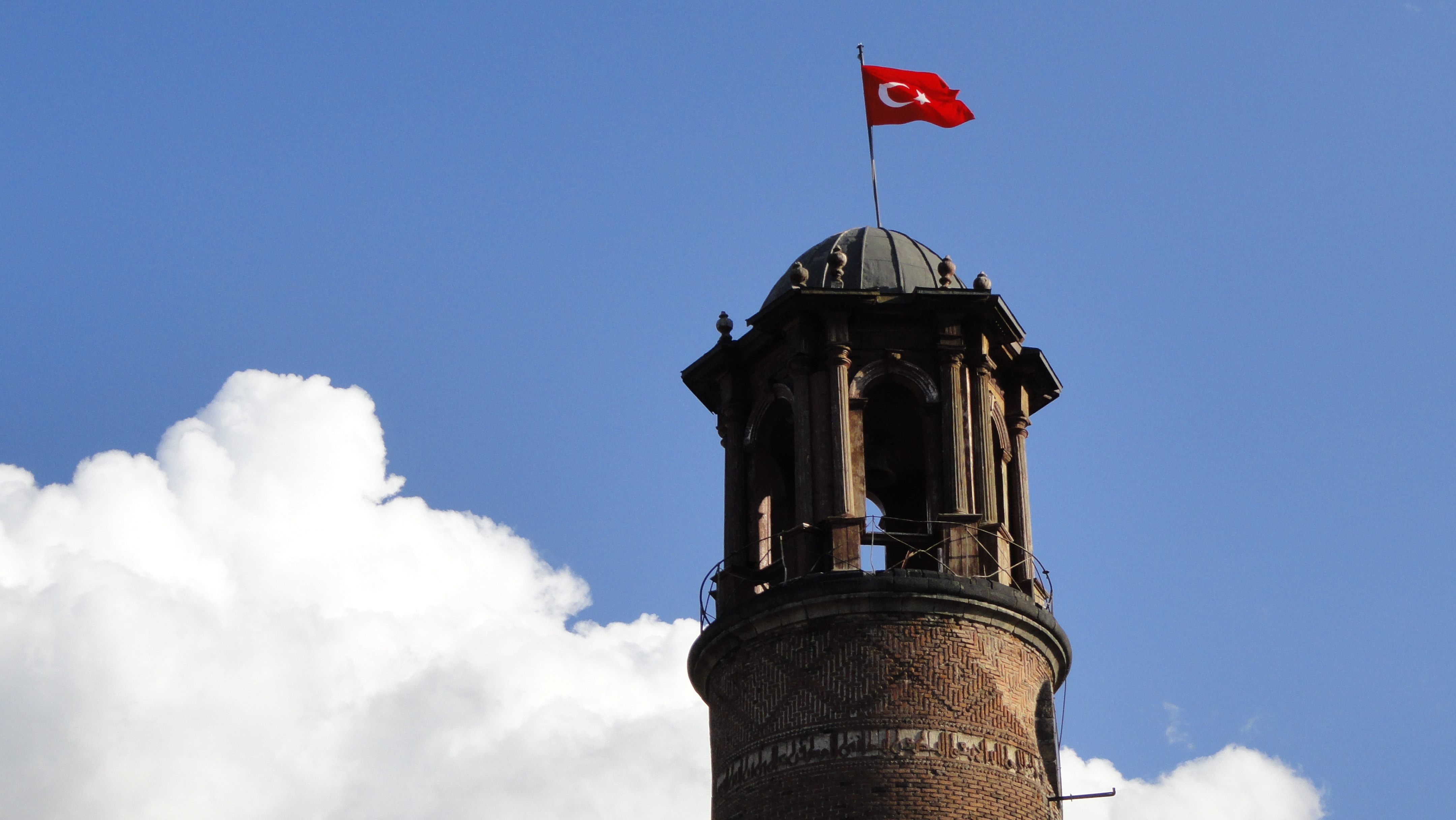 turkey flag on brown tower during daytime