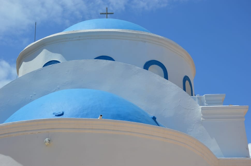 blue dome church santorini greece preview
