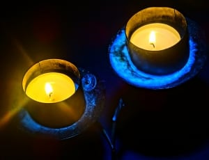 2 white candle pillar and container thumbnail