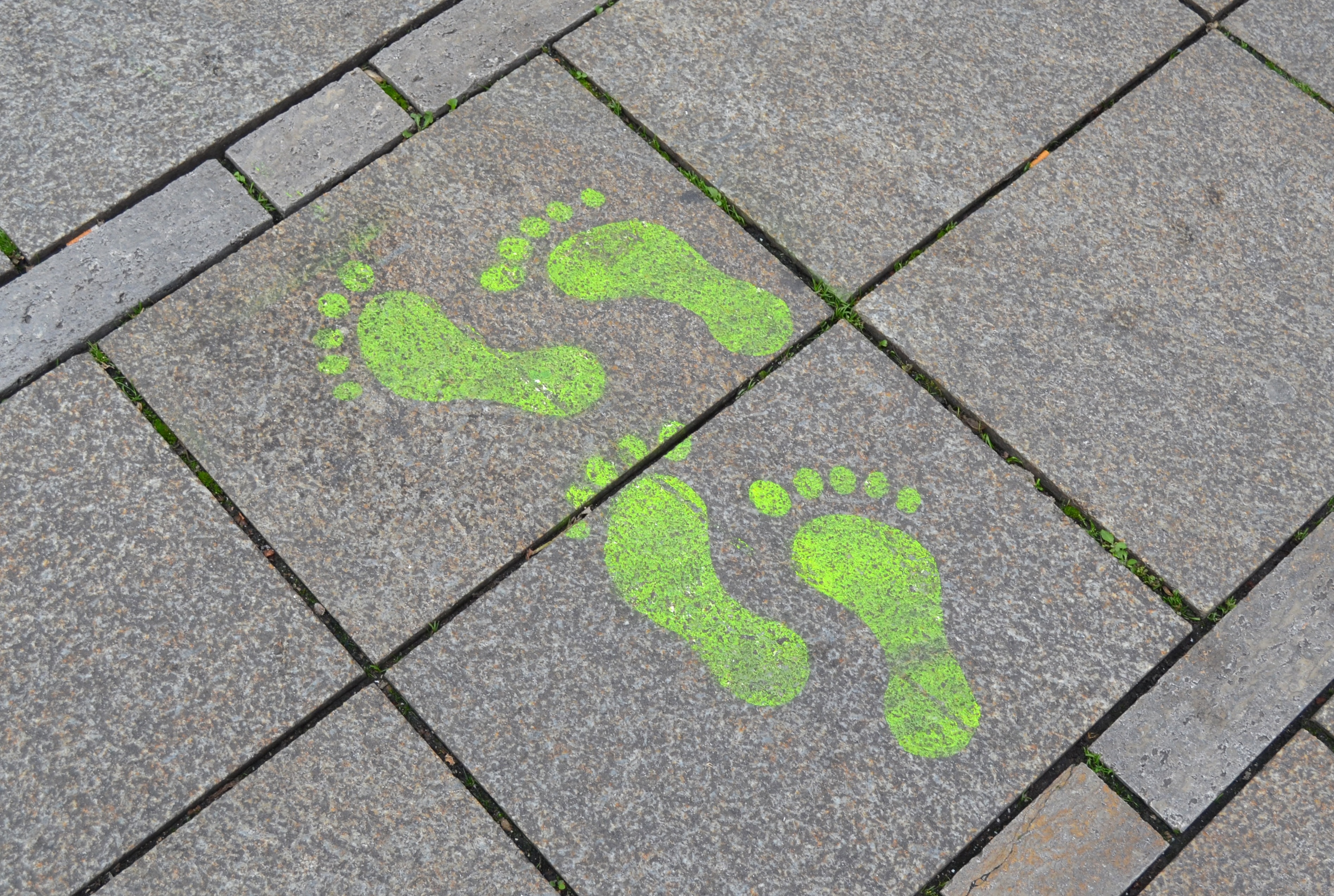 2 pairs of human footprints