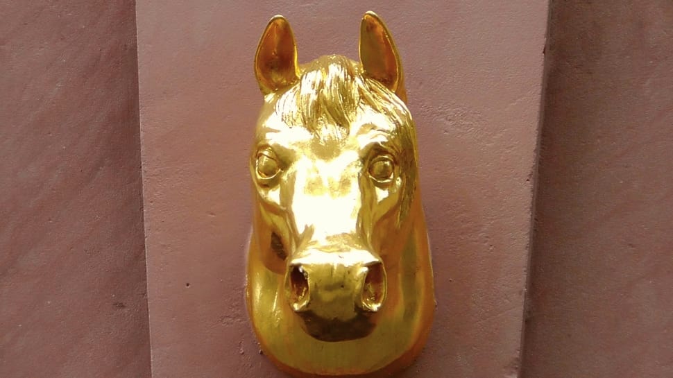 gold horse head figurine preview