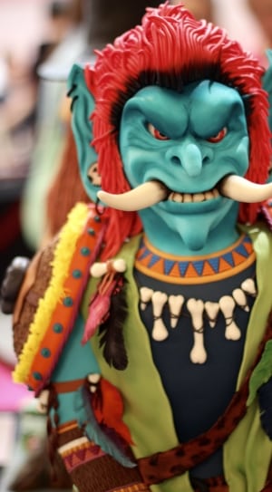 blue and red oni figurine thumbnail