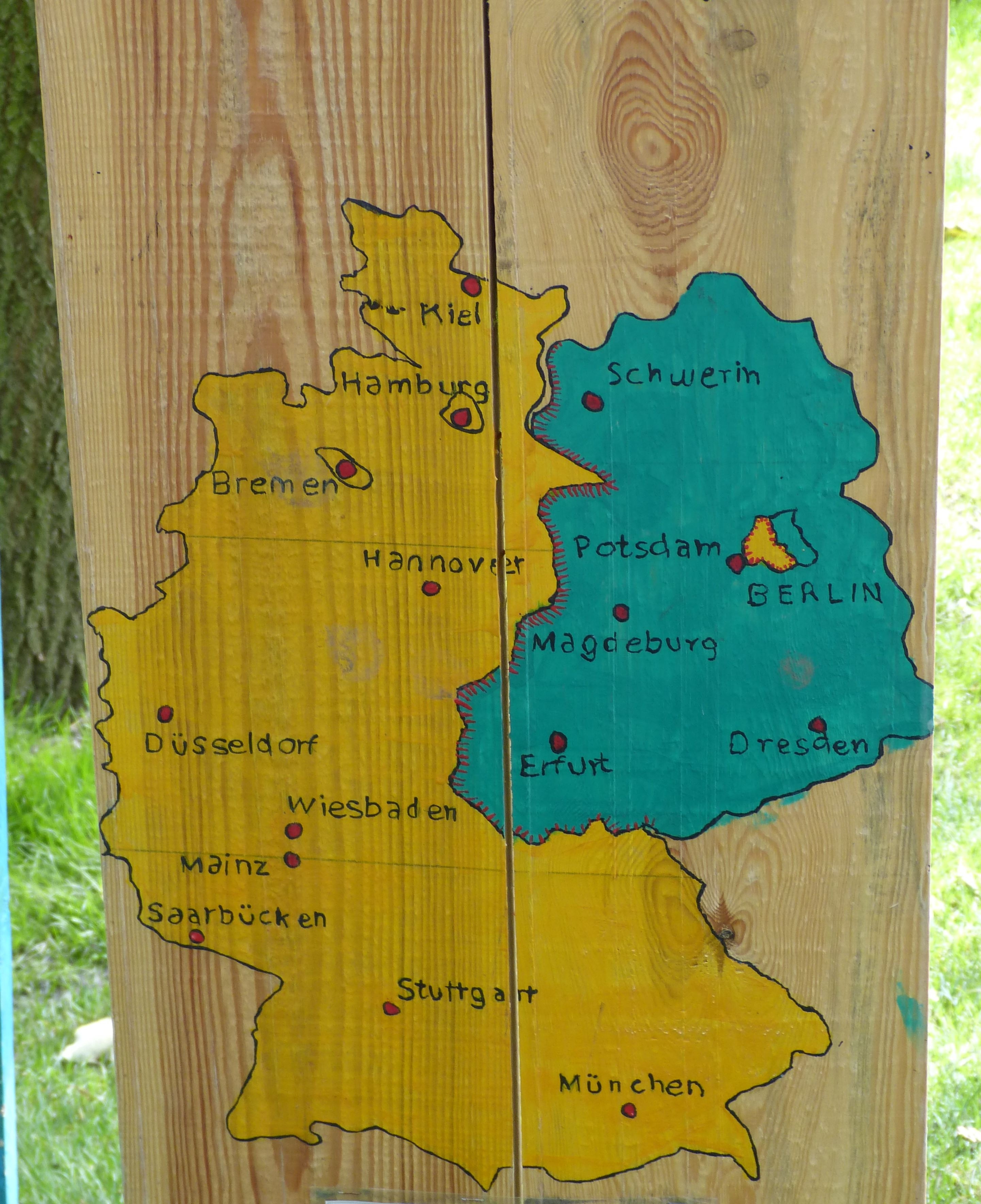 map illustration on wooden board