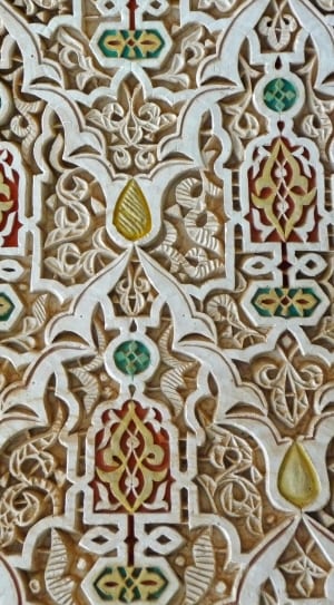 white yellow and green wood carve decor thumbnail