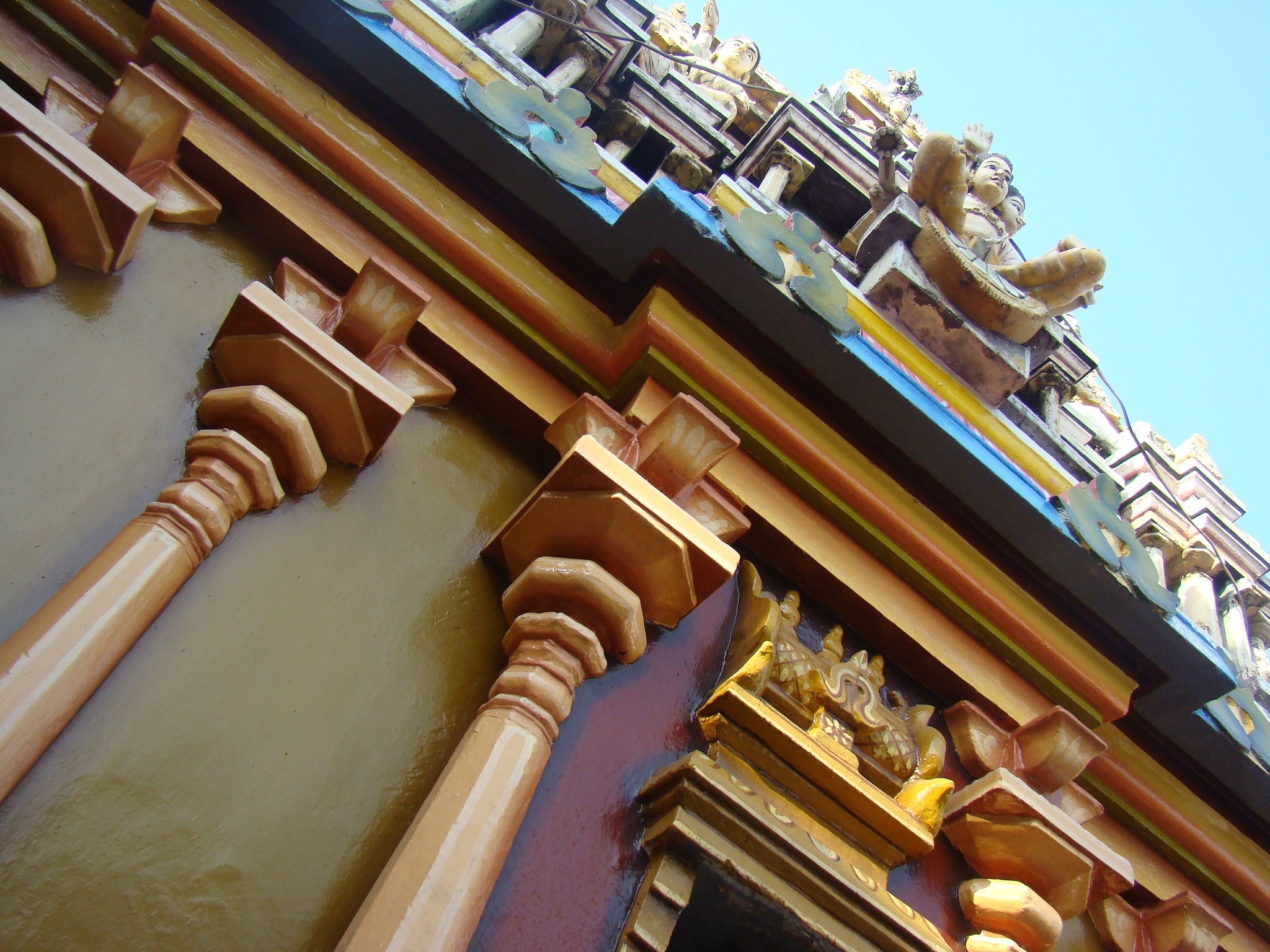 brown and blue temple