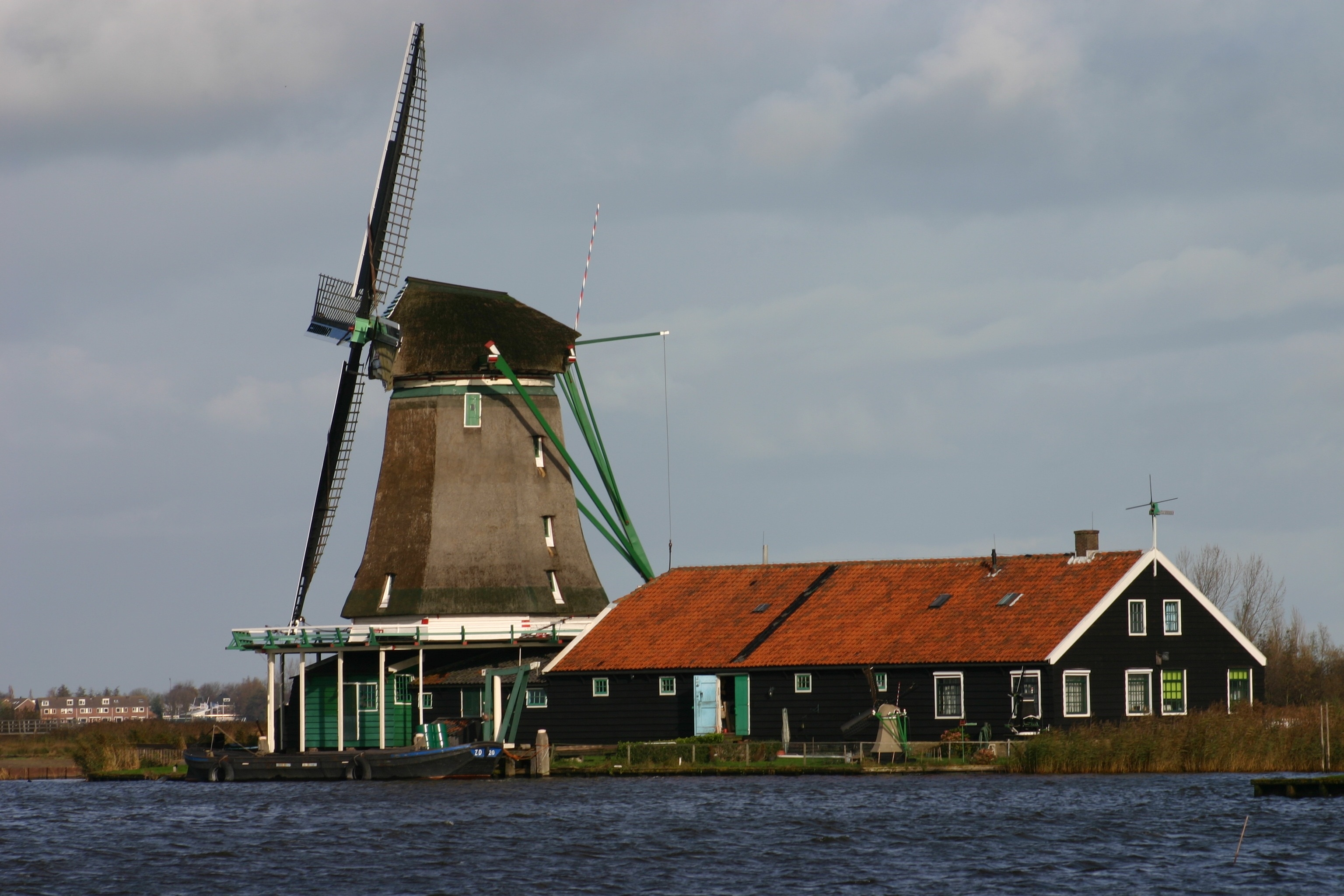 gray and dark brown windmill