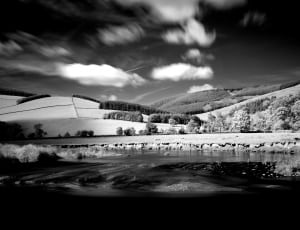 mountain in grayscale photo thumbnail