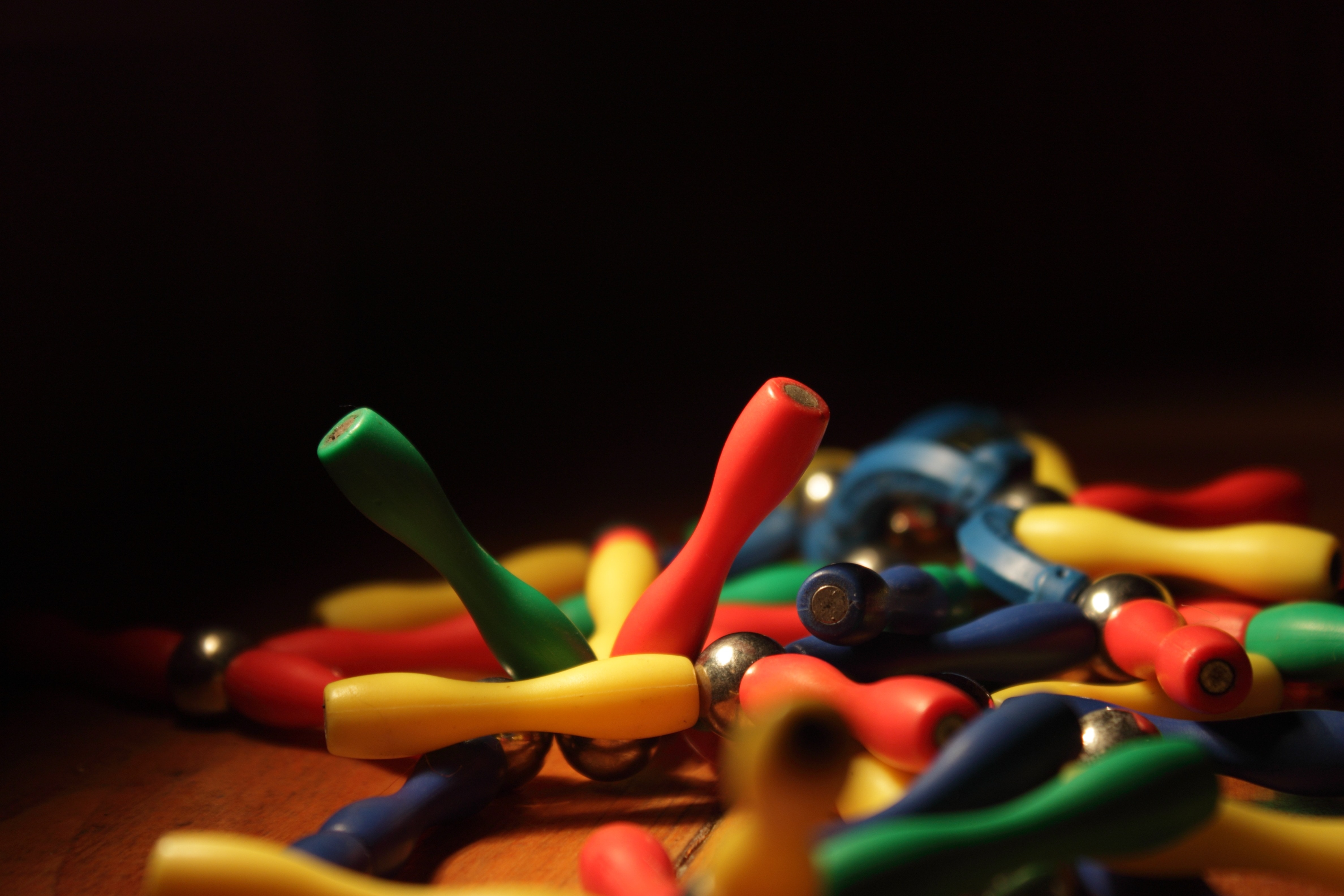 assorted color plastic components
