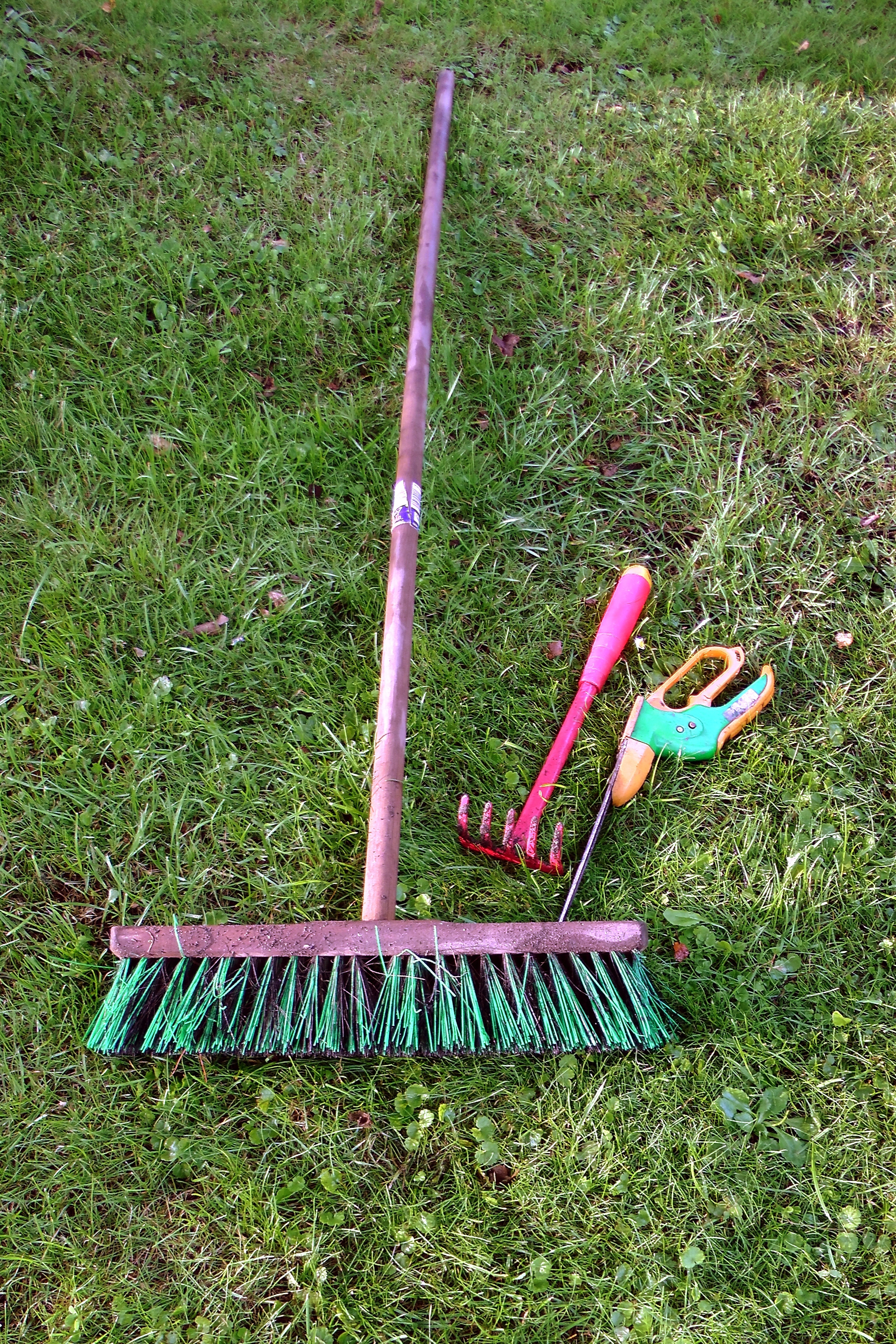 broomstick on green grass field