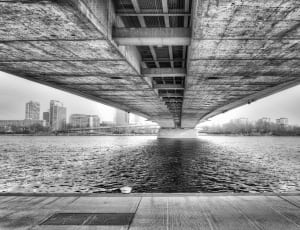 grayscale arhitectural view of concrete bridge thumbnail