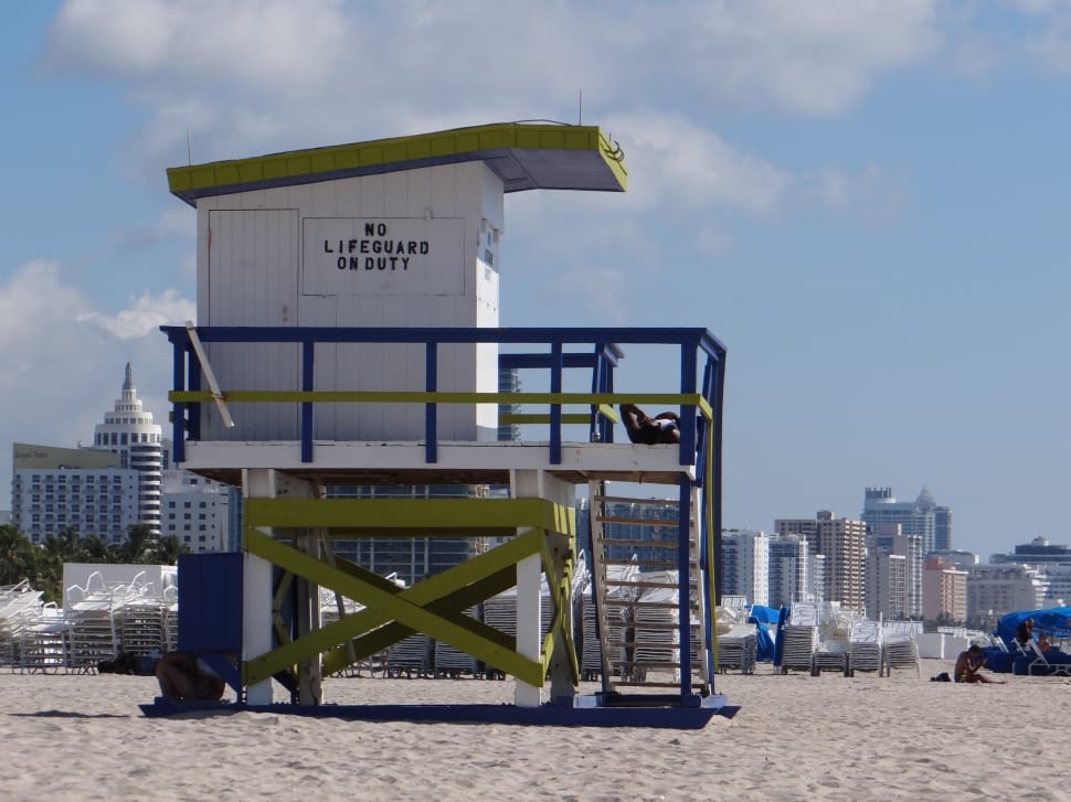 white wooden lifeguard tower preview