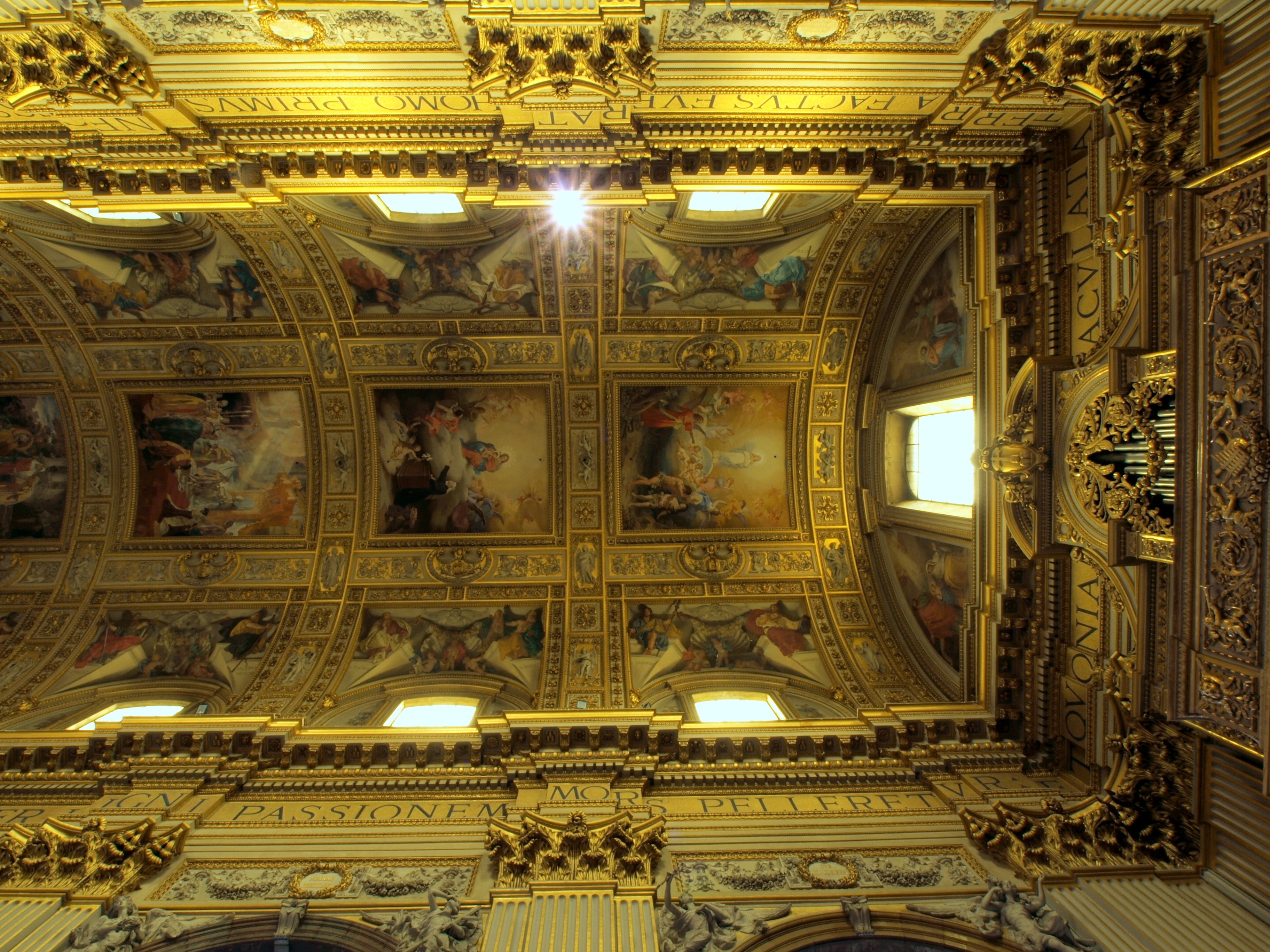 assorted paintings on ceiling