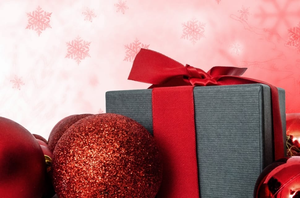 red christmas bauble and gift box preview