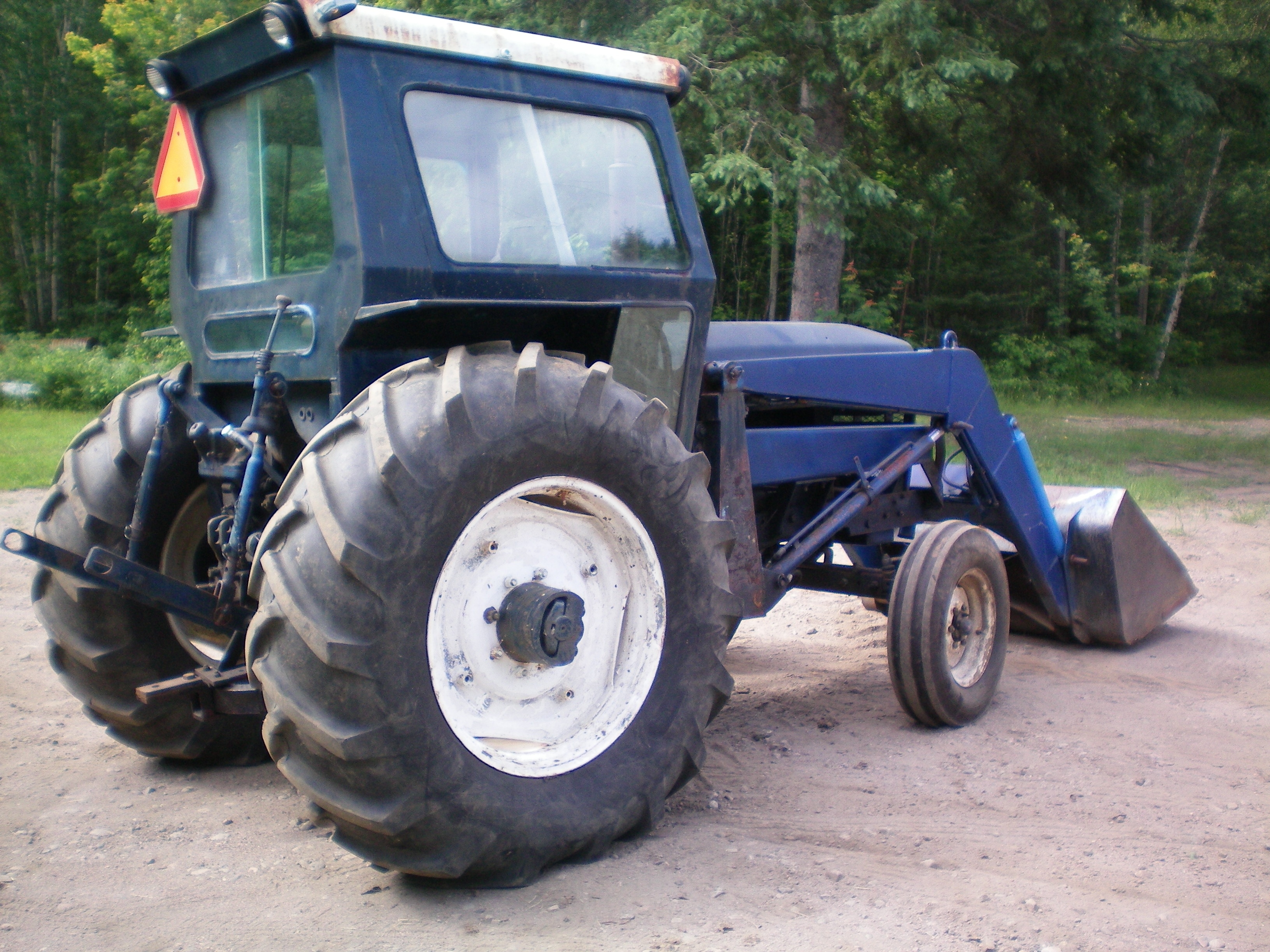 blue and black tractor