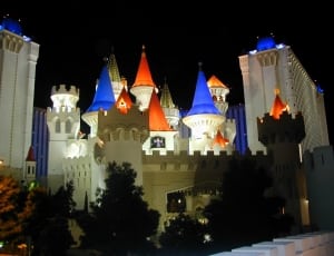 white blue and orange castle toy thumbnail