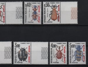 8 insect postage stamps thumbnail