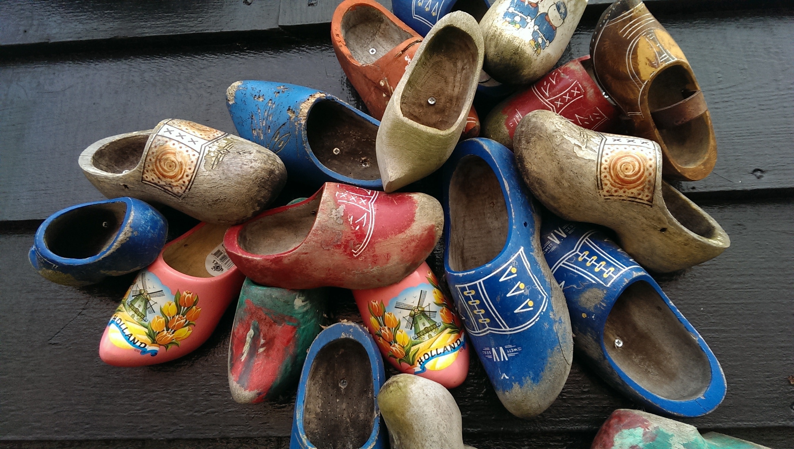 pile of clog shoes