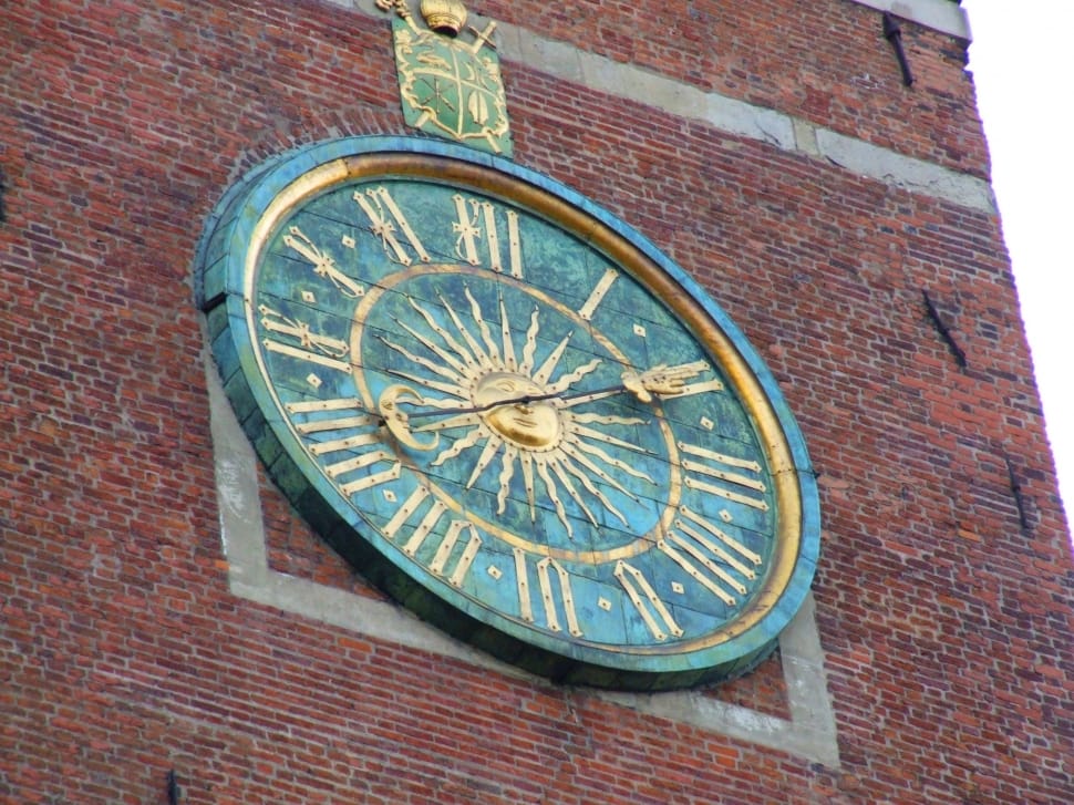 blue and gold roman clock tower preview