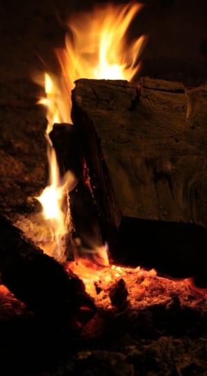 burning brown wood fire thumbnail