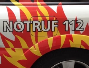 yellow red and white notruf 112 decals thumbnail