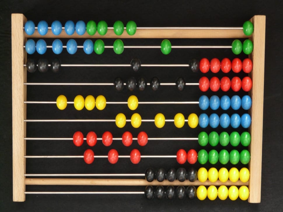 brown green red and yellow abacus preview