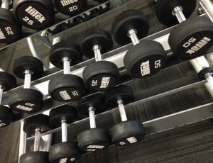 grey and black pro style dumbbell lot thumbnail