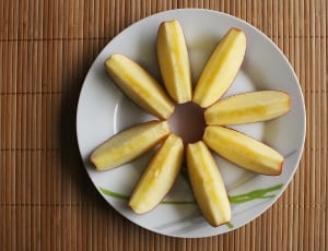slice apples and ceramic plate thumbnail
