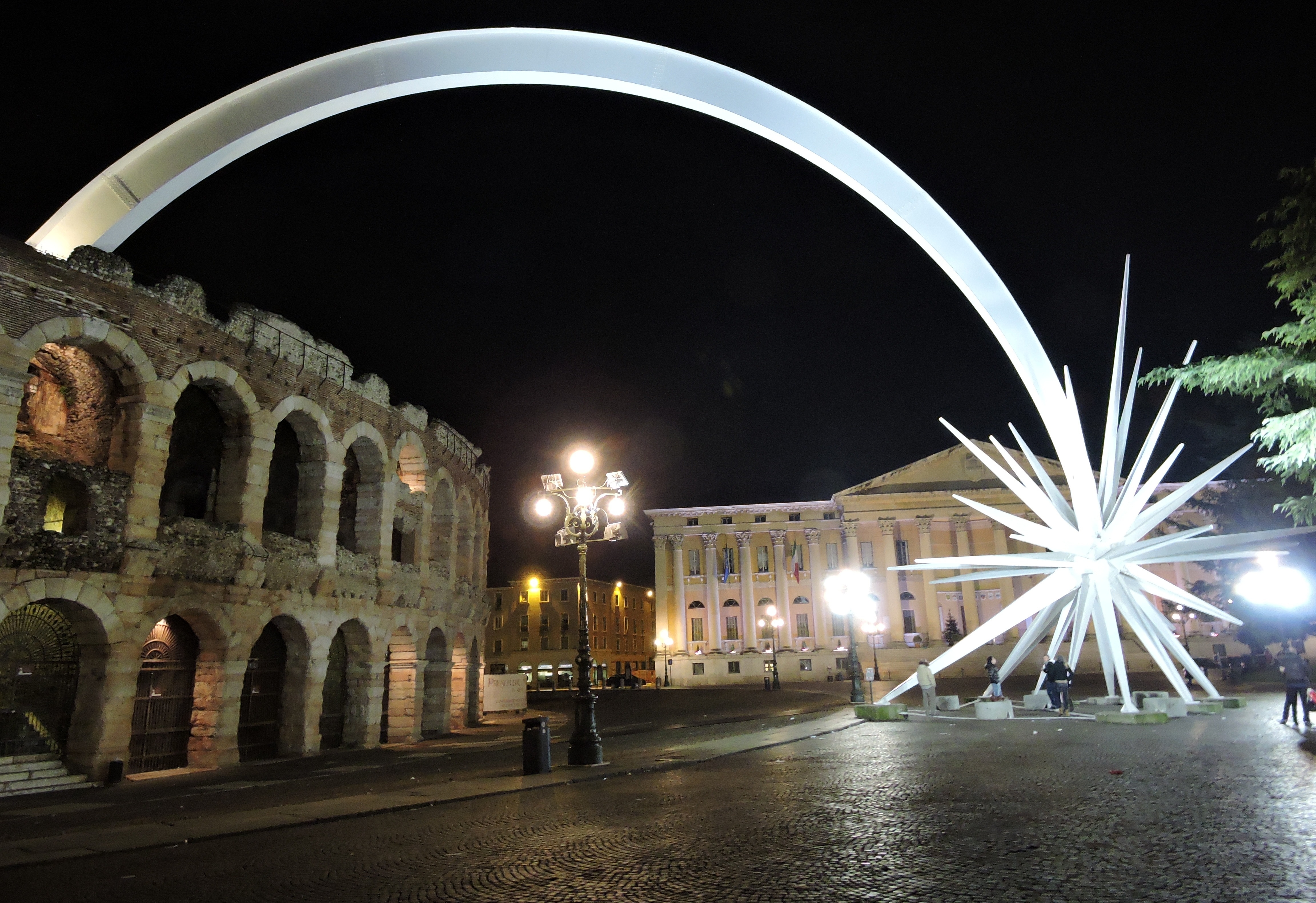 Verona, Comet, Christmas, Arena, Night, night, arch