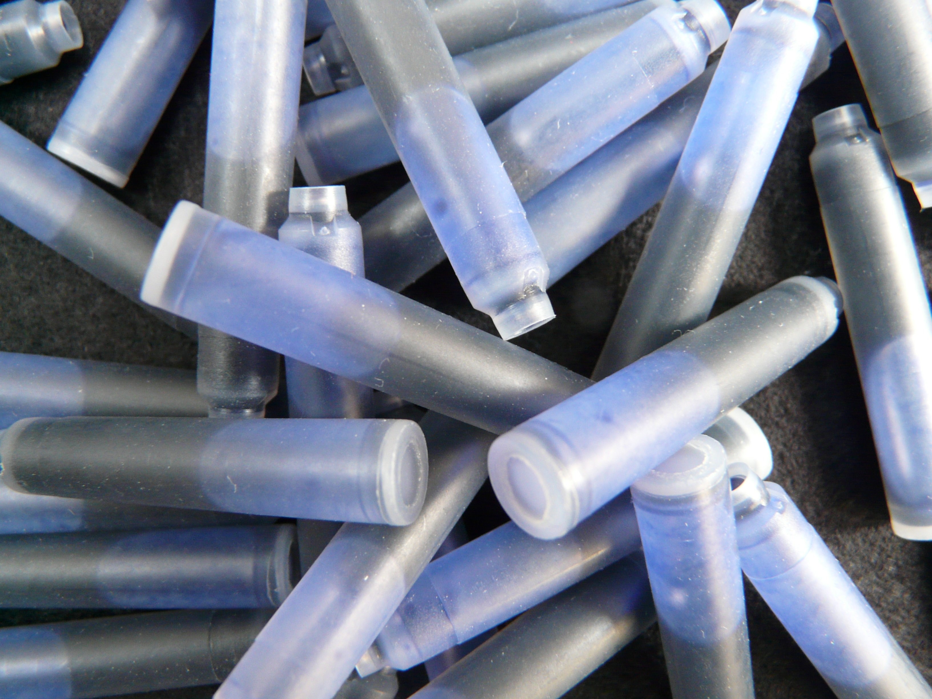 blue plastic tube lot