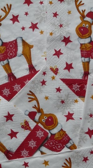 white, red, and brown reindeer print paper thumbnail